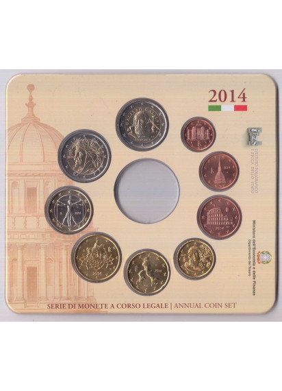 2014 - Serie 9 Monete Euro ITALIA Fior di Conio + 2 Euro Galileo 
